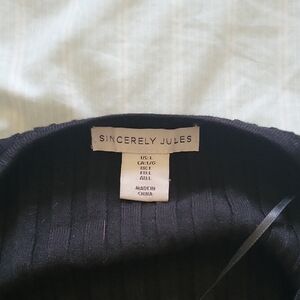 Sincerely Jules Black Ribbed Top